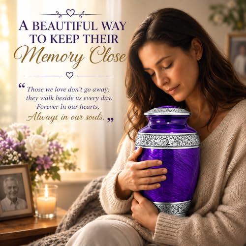 Image of Purple Urns for Human Ashes Adult Female & Male Up to 220 lbs