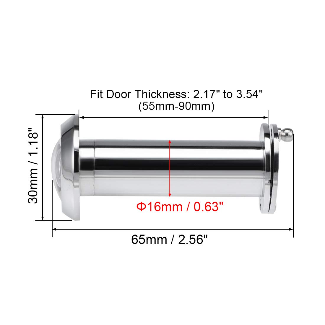 Sourcing Map Door View, 220 Degree Solid Brass Door - View #8