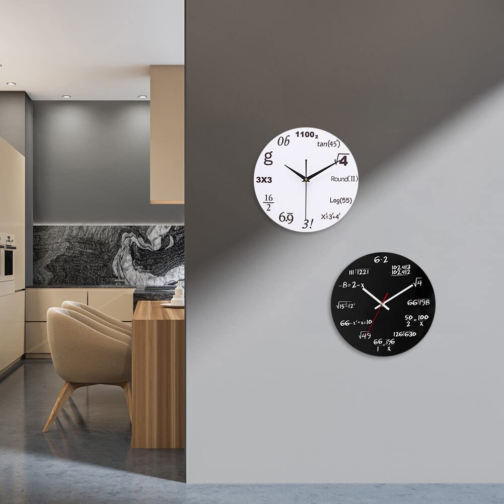 Klok - 30 cm - Zuurstof op het periodiek systeem - zwart wit - Zwart