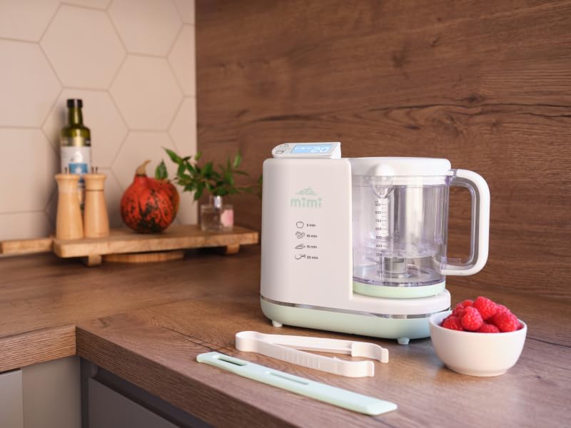 ETA Mimi - Preparador de alimentos para bebés 6 en 1 I Procesador de alimentos para bebés I Vaporizar, mezclar, calentar, descongelar, esterilizar, mantener la temperatura, 2 niveles de velocidad