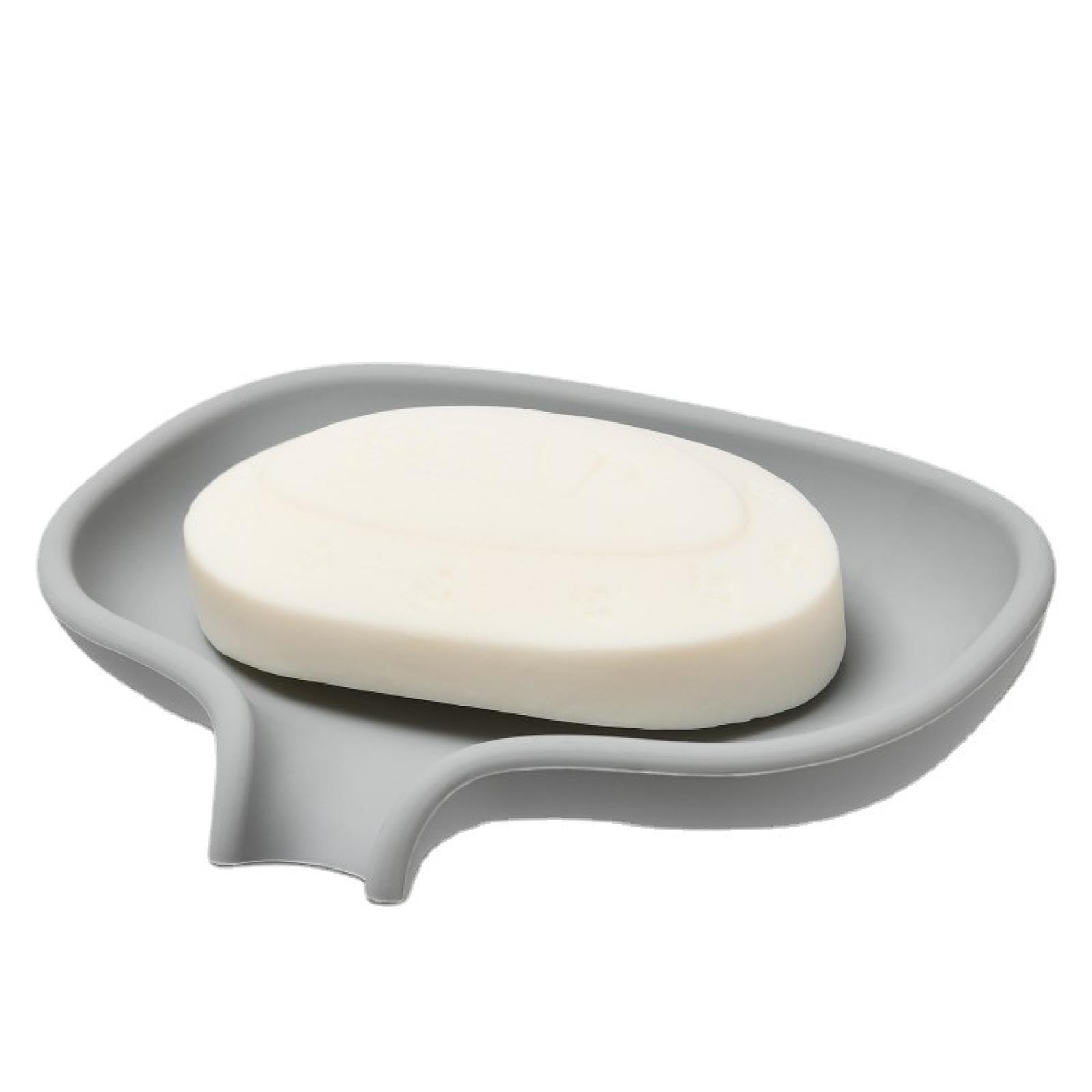 HFANGANGE Soap Dish Drain Soap Dish Soap Dish Household Bathroom Toilet No Cover Soap Dish Plastic, Gray