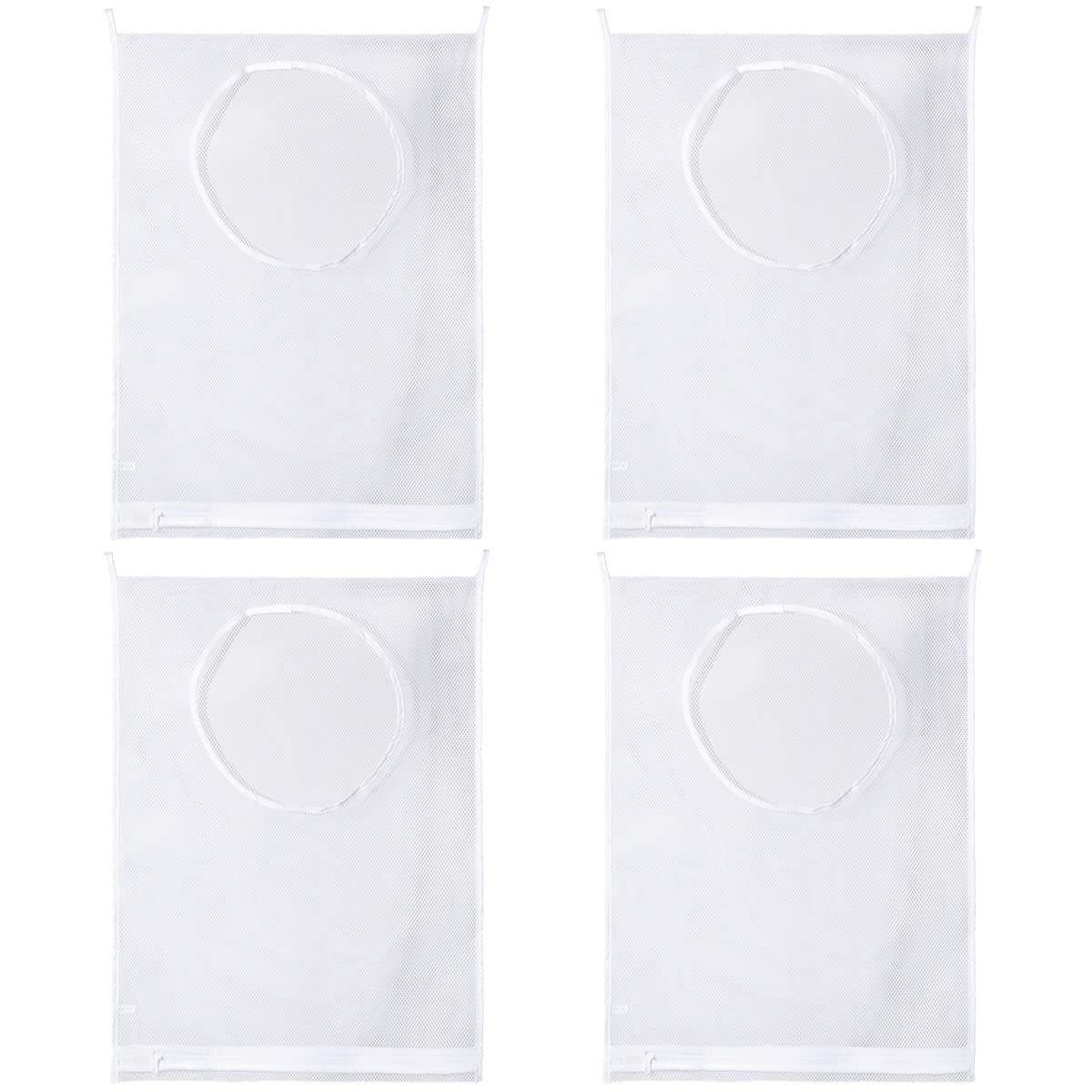 TOPBATHY 4sets Borsa Organizer Per Biancheria Sporca Sacchetto Rete Appendibile Per Vestiti e Giocattoli Gancio Incluso Per Lavanderia e Casa