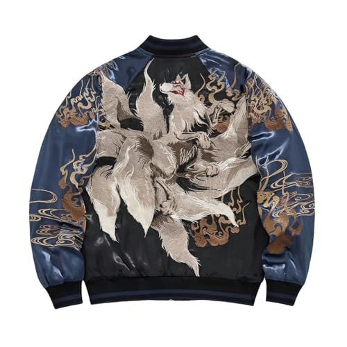 Veste de baseball brodée homme classique chic look urbain asiatique