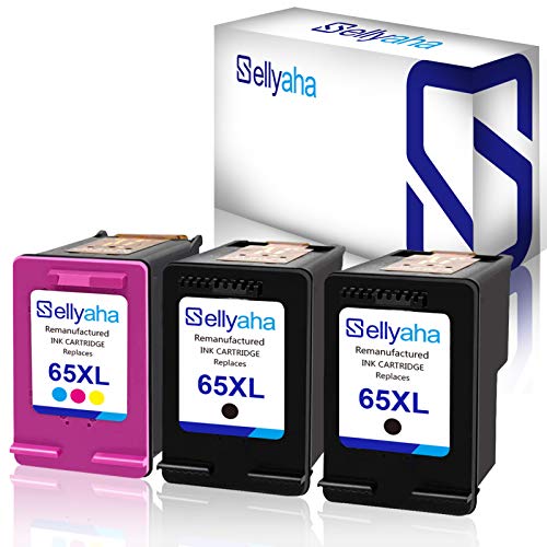 Sellyaha Remanufactured Ink Cartridge Replacement 65XL 65 XL for HP Envy 5055 5052 5058 DeskJet 3755 2655 2620 2622 2624 2652 3752 3720 3721 3722 3723 3730 3732 Printer