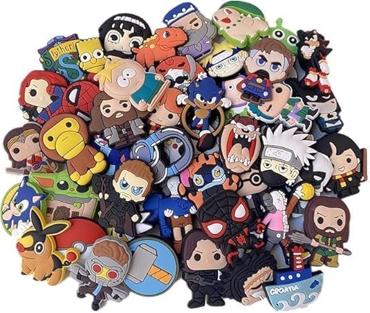 Image of Cartoon Shoe Charms, for Clog Decoration Cartoon Anime Charms Shoe Accessories, PVC Shoe Charms Decoration for Kids Teens Boys Girls Men Women Party Birthday Gifts