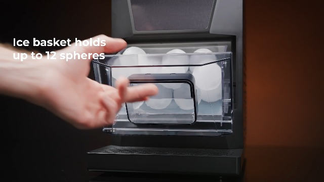Image of Kenmore Clear Sphere Ice Ball Maker Countertop, 2-Inch Slow-Melting Ice Spheres for Whisky Cocktails, Maquina de Hielo Black