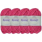 Composición: 100% nailon JubileeYarn - Ovillo de lana esponjosa (50 g por madeja), color rosa brillante 108, 4 madejas