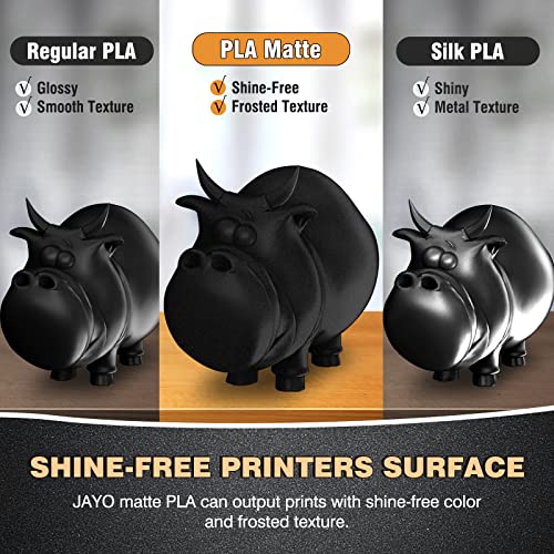 JAYO Matte PLA Filament 1.75mm,Bobines de Filament PLA pour Imprimante 3D 1.1kg, Précision Dimensionnelle +/- 0,02, PLA Mat Noir 2 JAYO Matte PLA Filament 1.75mm,Bobines de Filament PLA pour Imprimante 3D 1.1kg, Précision Dimensionnelle +/- 0,02, PLA Mat Noir – Image 3