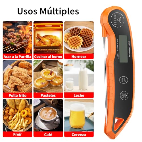 DOQAUS Termómetro Cocina mit pantalla retroiluminada (Naranja) - Imagen 7