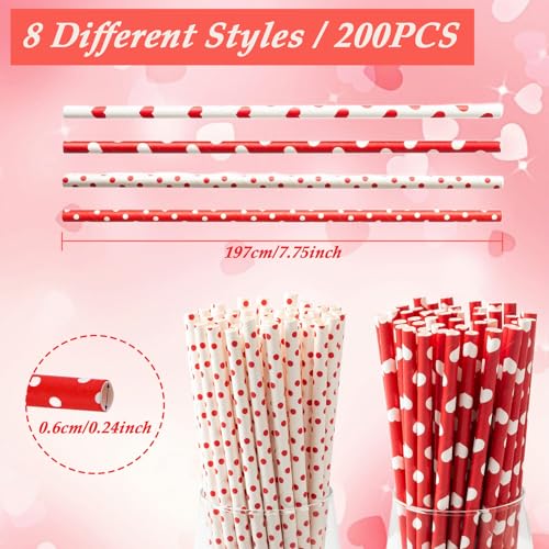 200 pitillos de papel con corazones rojo, plata y oro miniatura 2