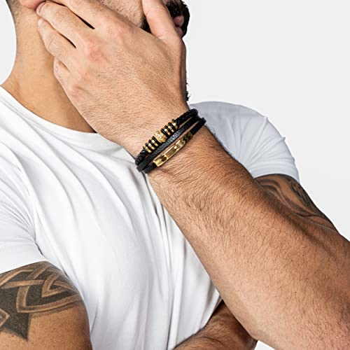SERASAR Premium Leather Bracelet Men | Stainless Steel Magnetic Clasp | Three Colors | Jewelry Box Included4