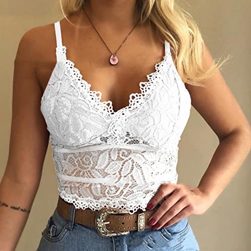 Dessous Damen Sexy Reizwäsche, Blumen Spitzen Bralette BH Bralette Vest Elegant Sports Bras Bequemer Gepolstert… – Bild 3
