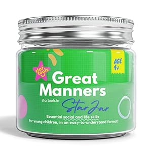 STAR Tools Great Manners StarJar | Essential Social and life skills for kids | Easy to understand | Age 4+ | Contains 50 mini cards | Enjoy indoor and outdoor | Travel friendly | Excellent return gift
