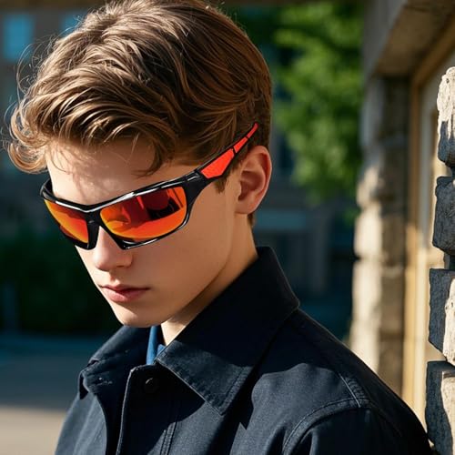 Mens Sun Sunglasses - Protective Sunnies, Polarized Sport Sunglasses for Men and Women, Lightweight Sun Glasses with UV2