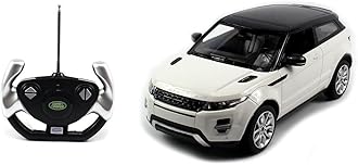 RASTAR Authorized 1:14 Land Rover Range Rover Evoque RC Toy Car with LED Lights (White) + Worldwide