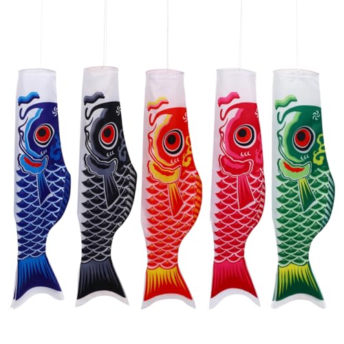 DOITOOL Lot de 5 Manchons à air pour Carpe - Drapeau - Koinobori - Décoration à Suspendre - pour sushis - 70 cm