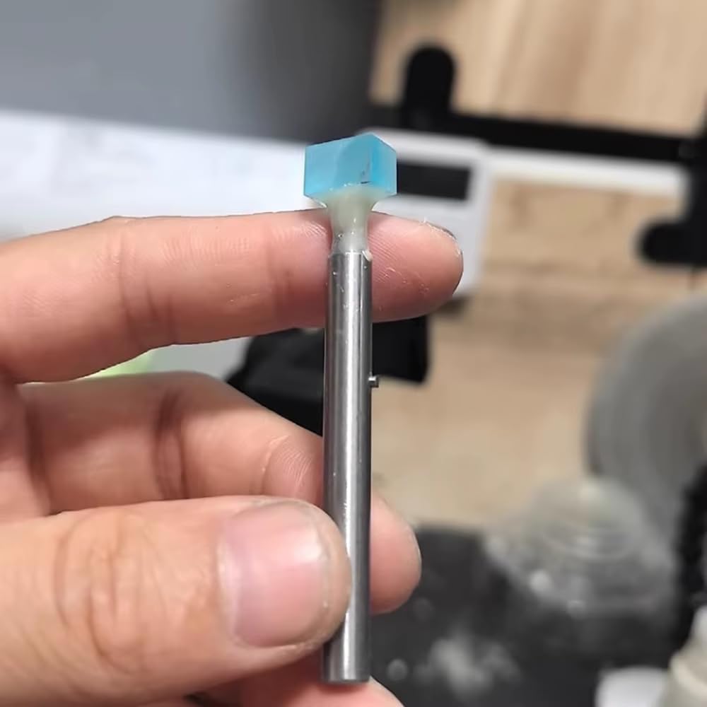 18 Teiliges Edelstein Dopstick Set, Durchmesser 6MM, Edelstein Dop Stick aus Edelstahl mit Aufbewahrungsbox für Steinfacetten Schleifmaschine