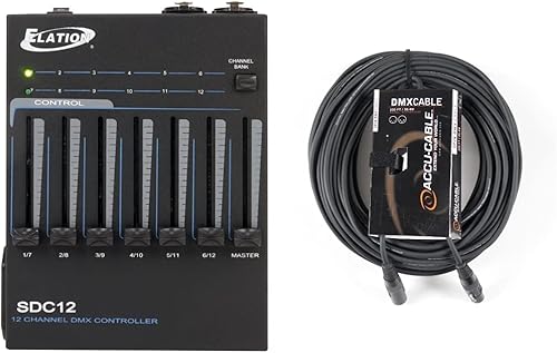 ADJ Products Controlador SDC12 DMX + cable de alimentación AC3PDMX100