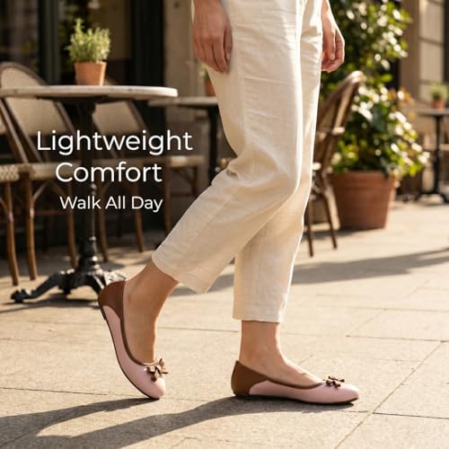 Image of Women's Bellies Bow Ballet Flats | Cushioned Ballerina Flats for Women | Belly Shoes in Pink, Beige & Green