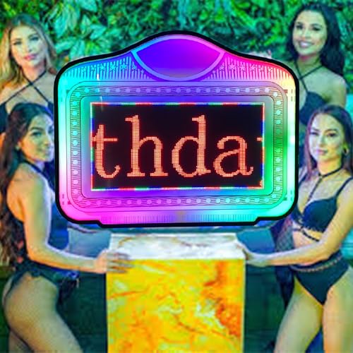 LED Letter Bottle Presenter,Customizable VIP Service Sign,with Color Change,Scrolling Texts Editing,for Club,Night Club,Party,Bar and More