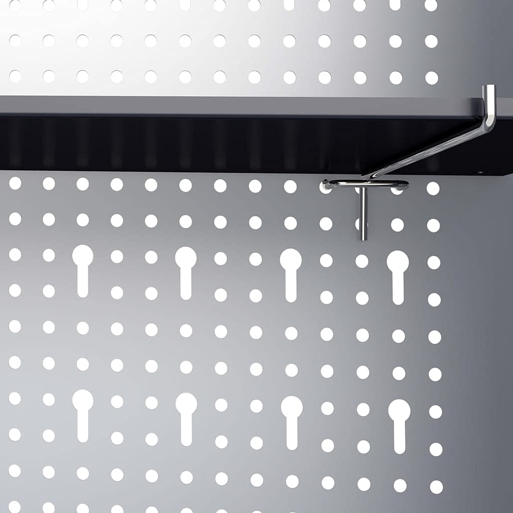 vidaXL Armario de Herramientas de Pared Industrial 3 Puertas con Cerradura del Gabinete Alacena para Taller de Bricolaje Garaje Metal Gris y Negro