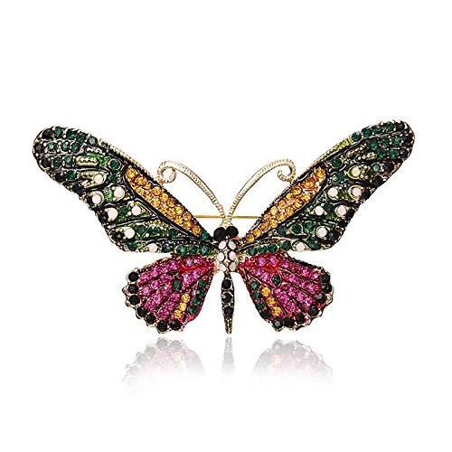 Image of Variety Styles Butterfly Brooch - Multi-Color Rhinestone Crystal Brooch Pin Cute Butterfly Shape Corsages Brooches Decoration Gift for Women