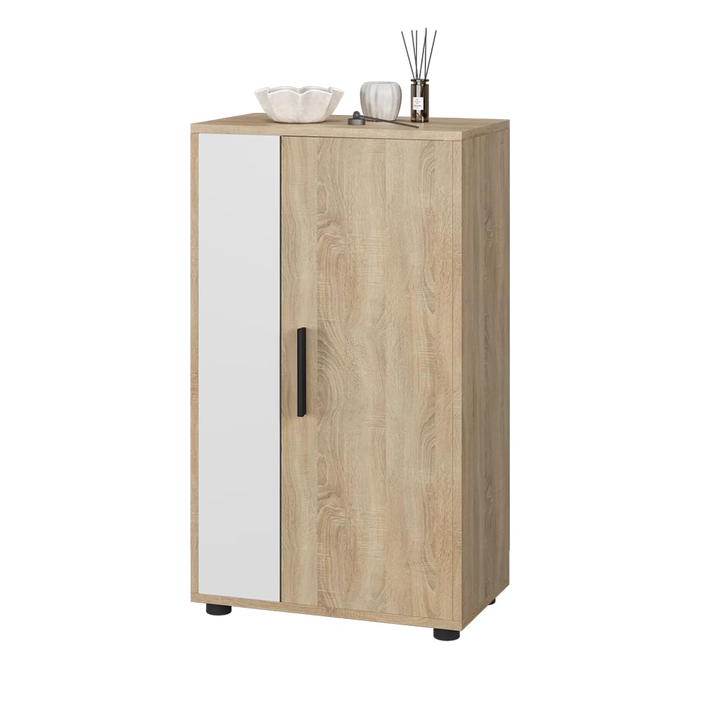Vicco Cassettiera Berno, Sonoma/Bianco, 50.1 x 87.3 cm con 2 scomparti, adatto per riporre oggetti di vario tipo