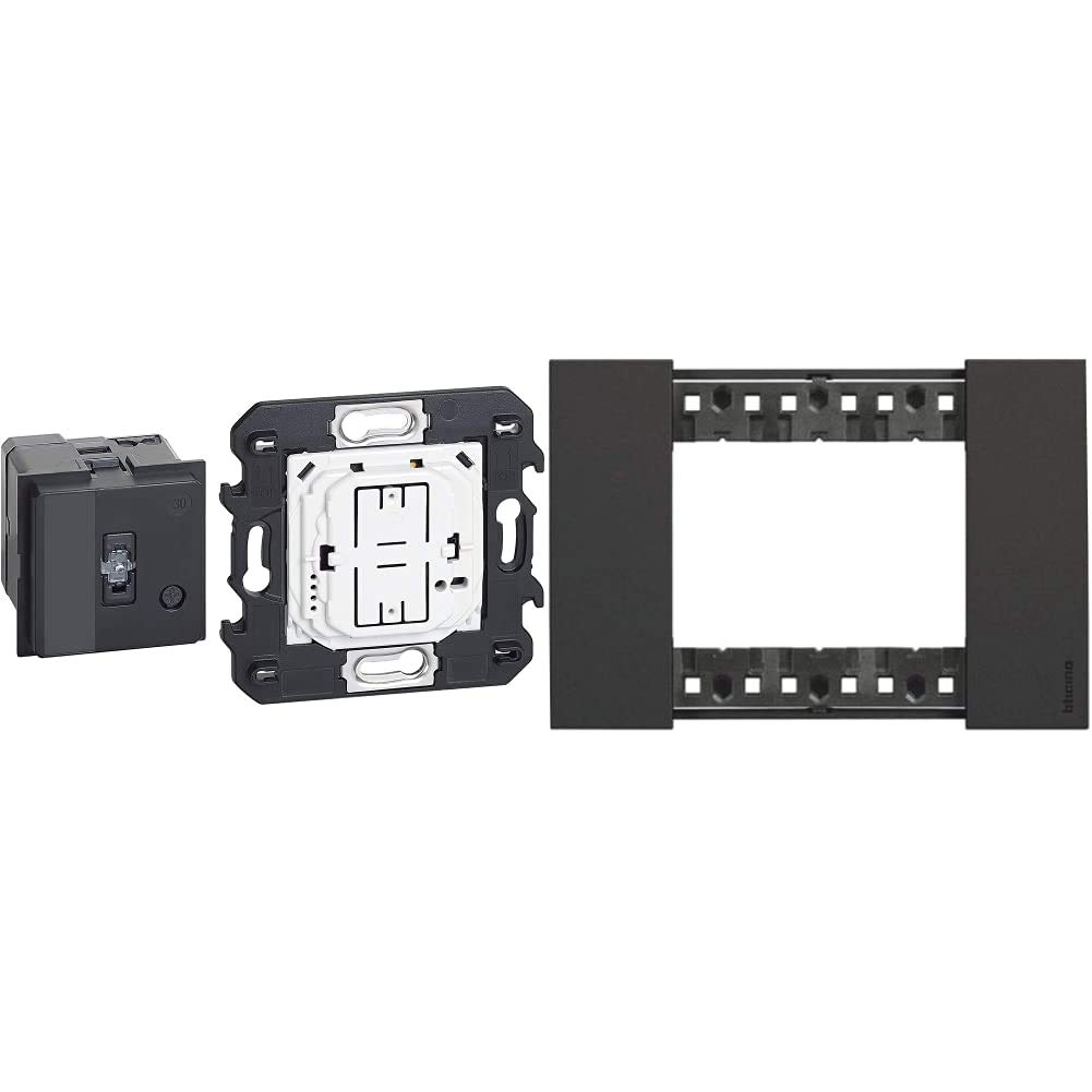 BTicino Living Now Gateway e Entra&Esci & Living Now Placca 3 Moduli, Nero