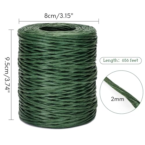 KINGLAKE Green Florist Wire, 2mm Paper Covered, 656 Feet, Craft Vine Binding Wire for Flower Arranging Bouquets - Image 3