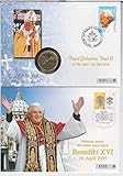 sondermarken juli 2019  2 Gedenkbriefe mit offizieller polnischer Gedenkmünze im Nennwert von 2 Zloty ( Motiv: 25 Jahre Pontifikat ), Sondermarke zum Todestag Johannes Pauls II. sowie letzter Sondermarke mit dessen Abbil ...