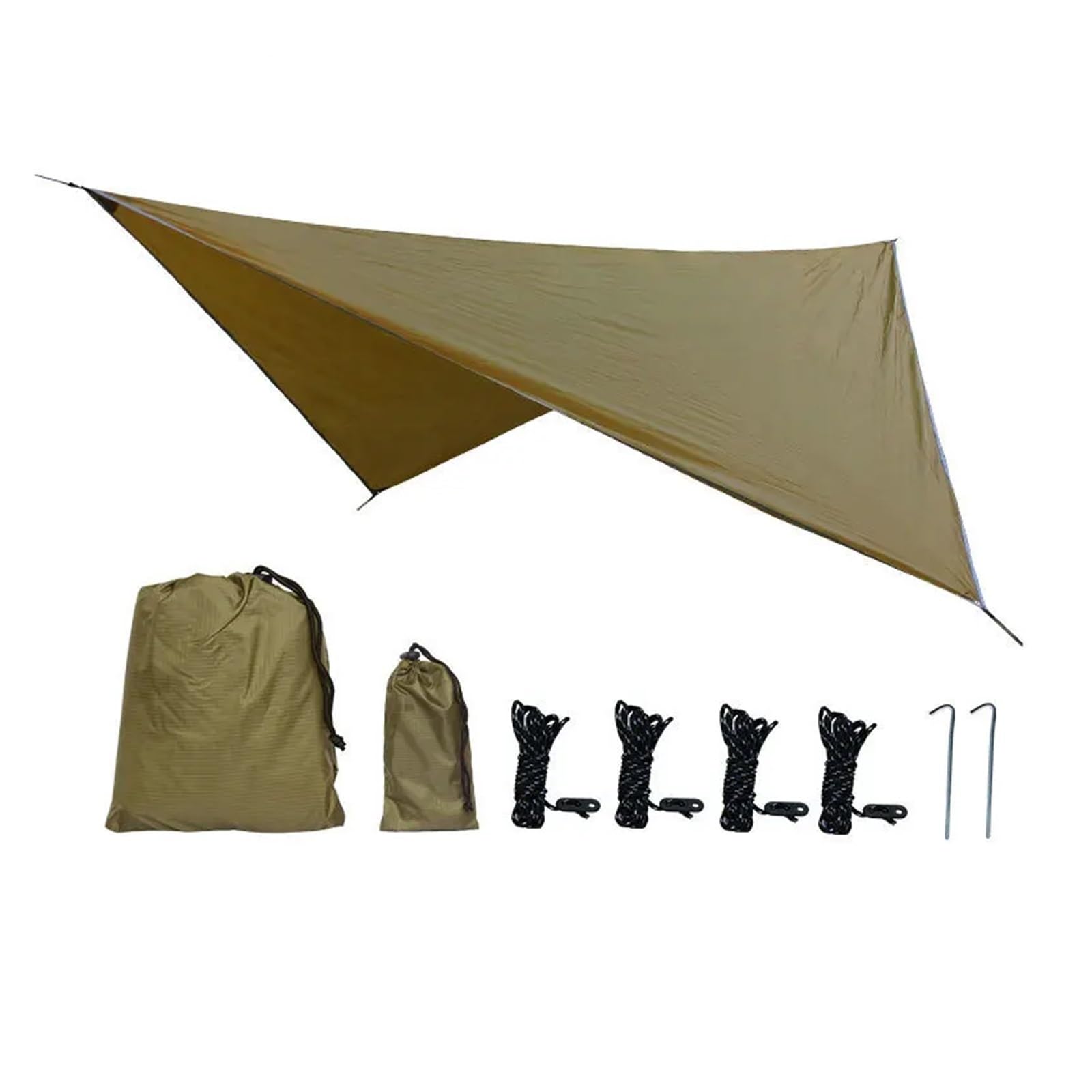 Bâche imperméable en forme de losange - Tente de camping en plein air - Hamac - Anti-UV - Auvent de jardin - Ultra léger - 350 x 280 cm - Gris