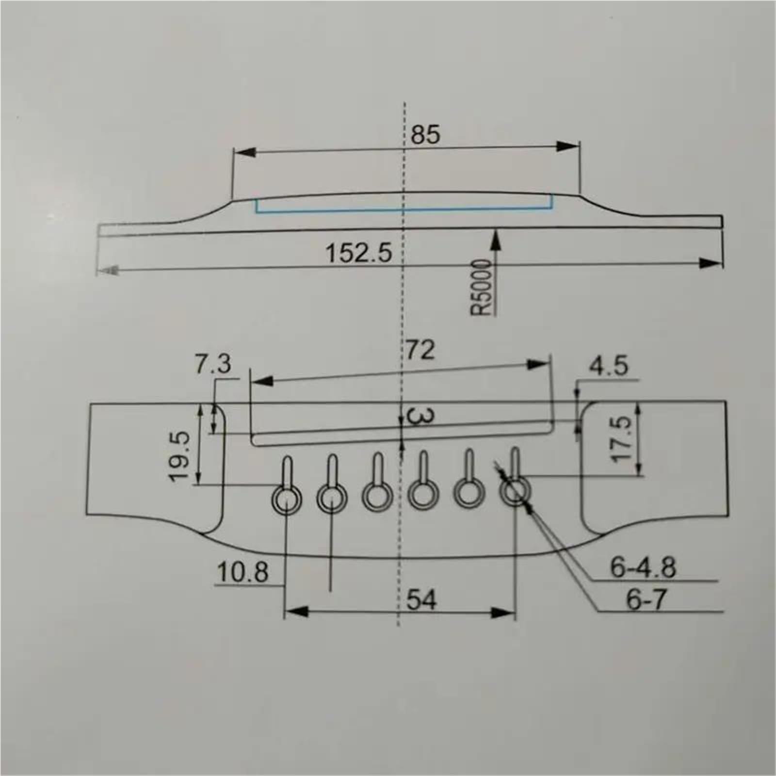 Zamiennik Mostka Ebony Do Gitar Akustycznych Typu MT Tuner Gitary