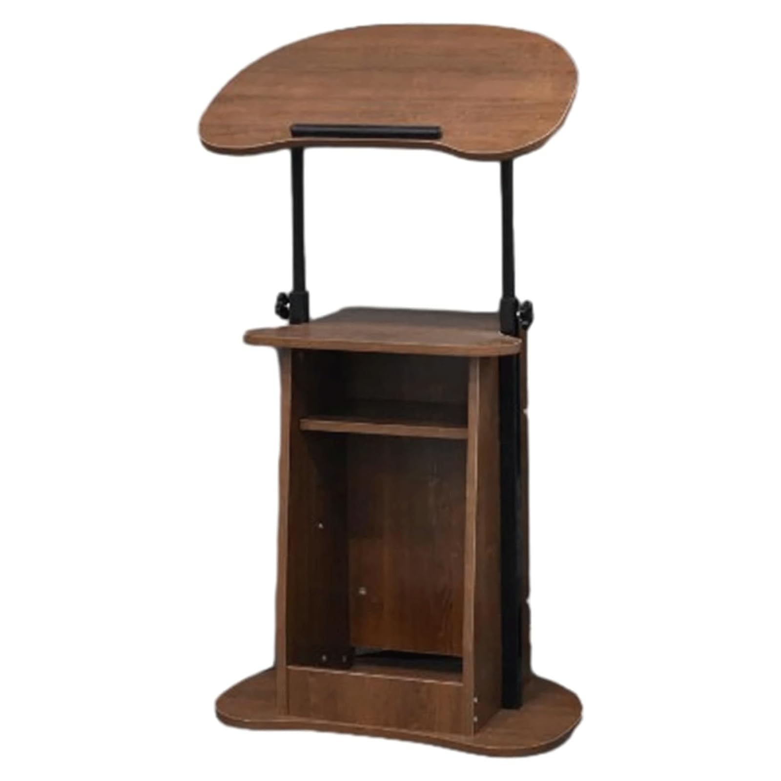 DUANHOZ Vertical Podium with 2 Storage Compartments Lecterns Adjustable Height Podium Stand Workstation Speaking Lectern (C)