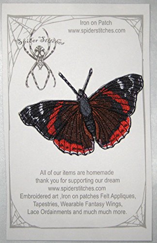 Red Admiral Butterfly Vanessa atalanta Iron on or sew on Patch