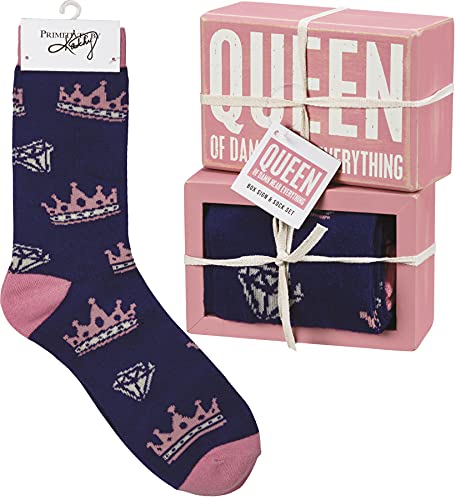 Panneau et chaussette déco Primitives by Kathy : coffret cadeau intérieur multicolore