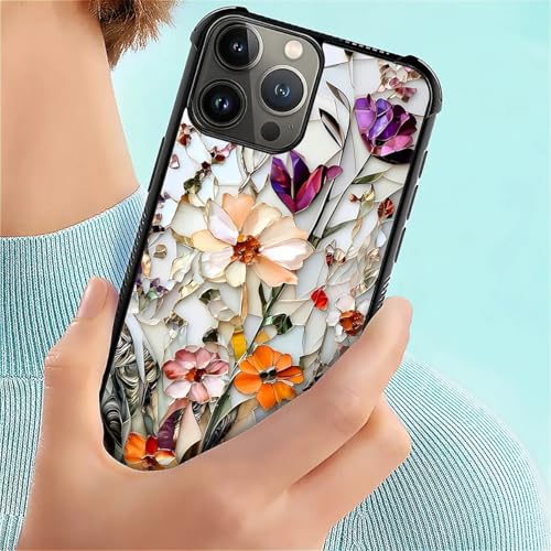 Coque iPhone 16 Pro fleurs pressées marbré protection antichoc TPU rigide