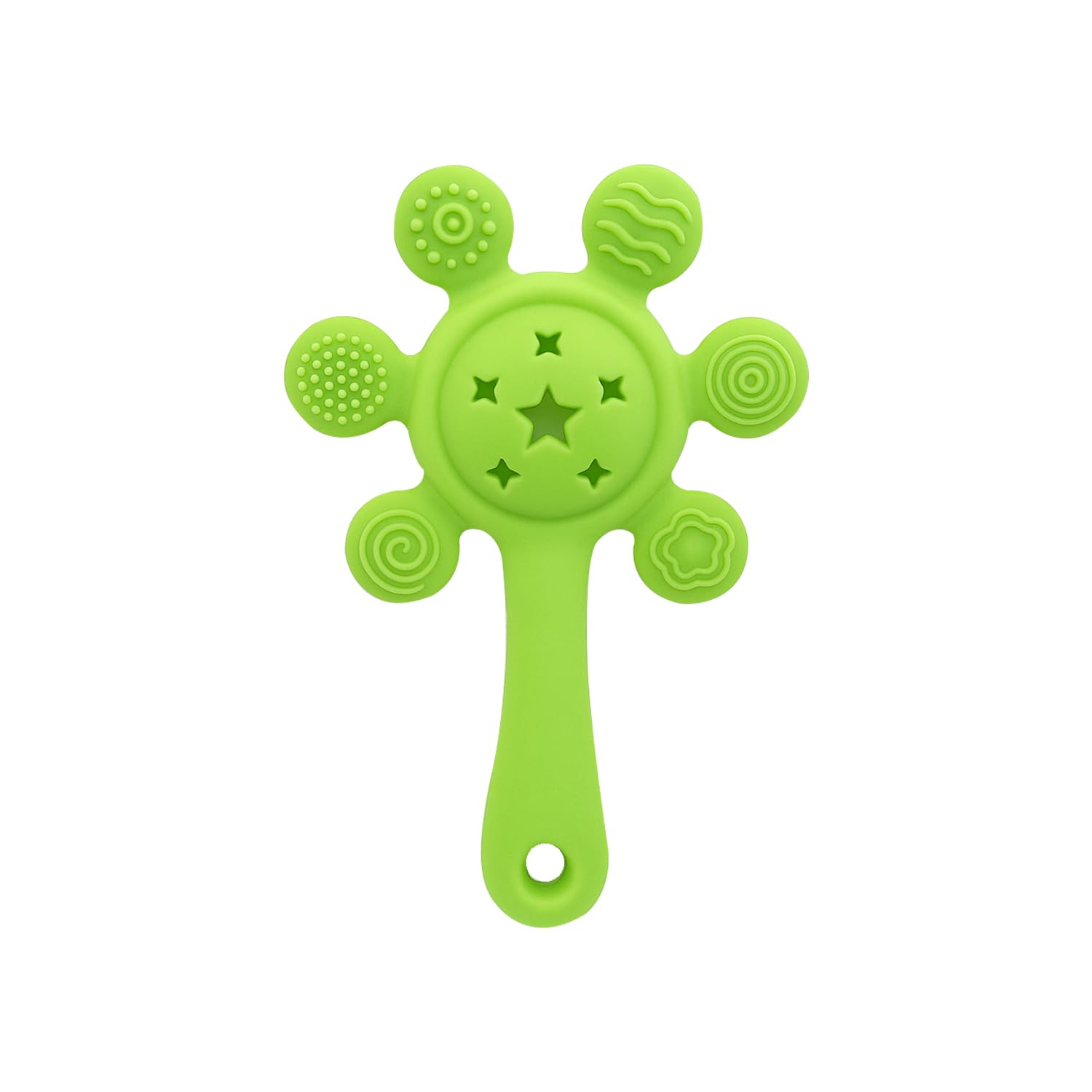 Prplet Silicone Baby Teether & Rattle Toy – Soft & Safe for Infants, BPA-Free, Multi-Texture Design for Teething Relief & Early Development (Green)-image-17