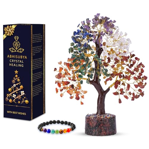 Seven Chakra Tree of Life, Crystal Tree for Positive Energy - Feng Shui Tree, Artificial Tree, Crystal Decoration, Money Tree, Handmade 7 Chakra Tree, Stone Tree, Healing Crystals, Spiritual Gifts
