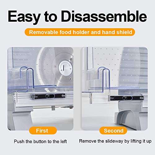 WERISE Meat Slicer Electric Deli Food Slicer for Home Use with 6.7'' Removable Stainless Steel Blade and Non-Slip Feet, Adjustable Thickness for Meat, Cheese, Bread,110V