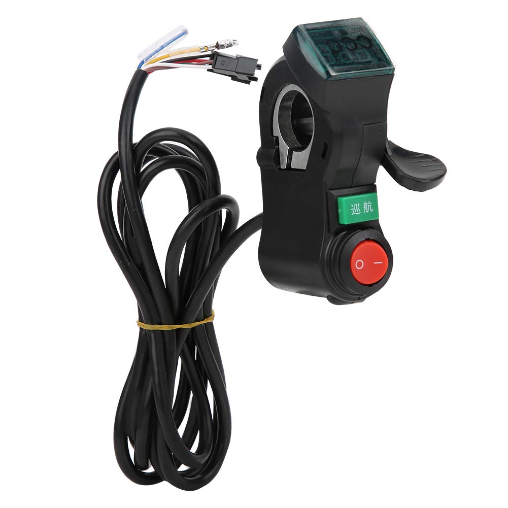 Poignée d'accélérateur de vélo, poignée d'accélérateur de vélo électrique écran d'affichage à LED interrupteur à clé vélo électrique accessoire de poignée d'accélérateur de scooter électrique accessoi