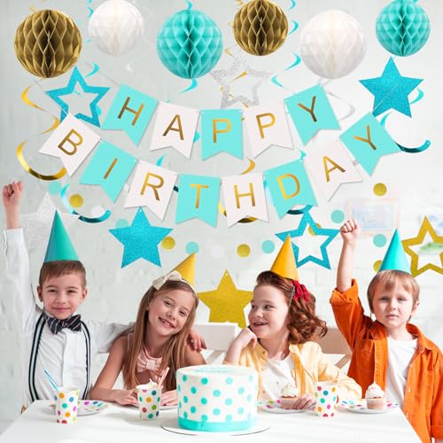 image for meowtastic Birthday Decorations, Happy Birthday Banner with Honeycomb 