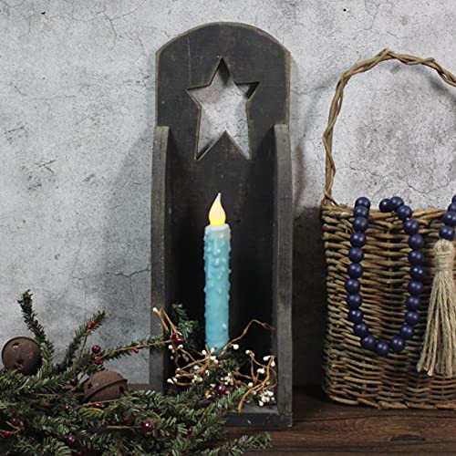 CVHOMEDECO-Real-Wax-Hand-Dipped-Battery-Operated-LED-Timer-Taper-Candles-Rustic-Primitive-Flameless-Lights-Decor-6-34-Inch-Teal-2-PCS-in-a-Package CVHOMEDECO Real Wax Hand Dipped Battery Operated LED Timer Taper Candles Rustic Primitive Flameless Lights Decor 6 34 Inch Teal 2 PCS in a Package