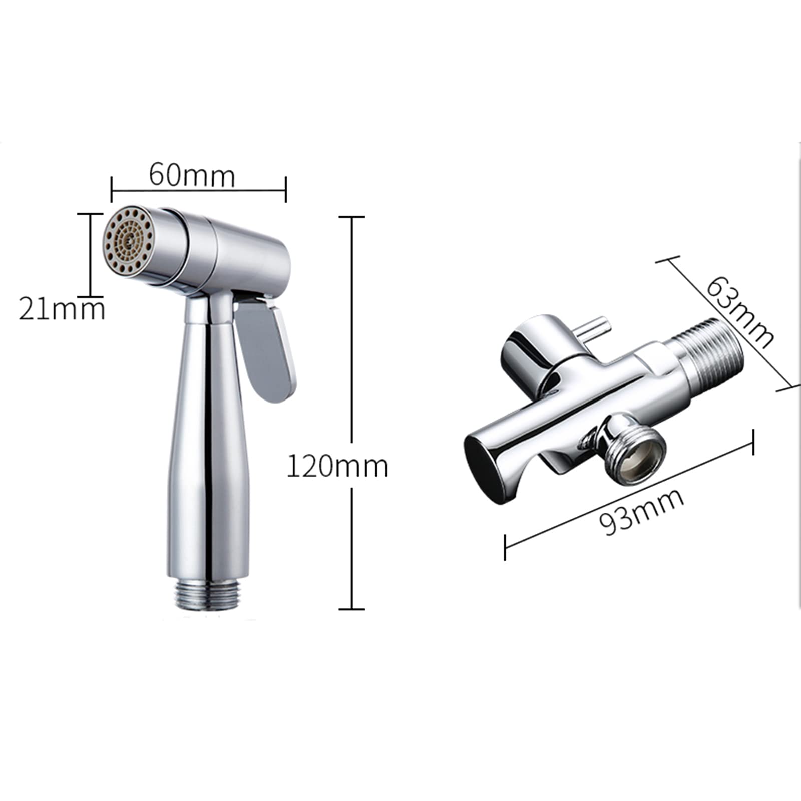 Rociador de Mano de latón for Inodoro, rociador de pañales Cromado for bebés, Accesorio portátil con Manguera, for Lavado Femenino, Lavado de Mascotas, fácil de Instalar
