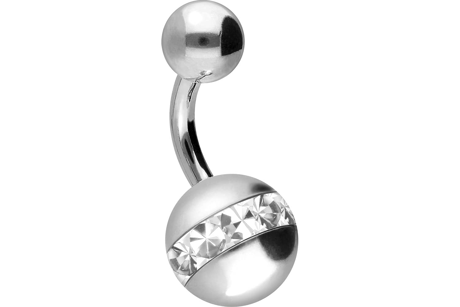 PIERCINGLINE piercing de acero quirúrgico para el ombligo BOLA CON ANILLO DE EPOXI Banana Bananabell Elección de colores y tamaños