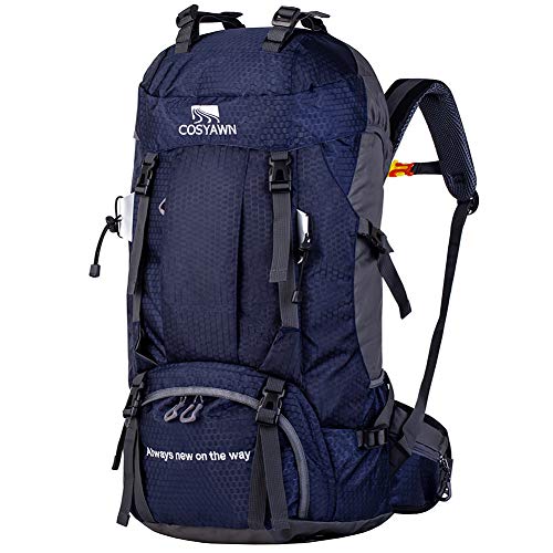 COSYAWN 60L Hiking Backpack Travel Camping Trekking Backpack with Rain Cover for Men