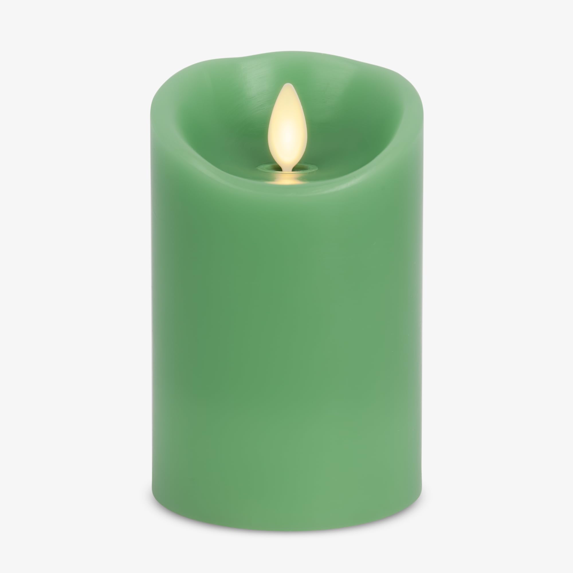 Luminara Flameless LED Battery Operated Flickering Pillar Moving Flame Candles (Vibrant Green, 3" x 4.5")