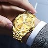 OLEVS Watches for Men Gold Stainless Steel Analog Quartz Diamond Business Luxury Dress Waterproof Luminous Date Casual Mens Wrist Watches #2