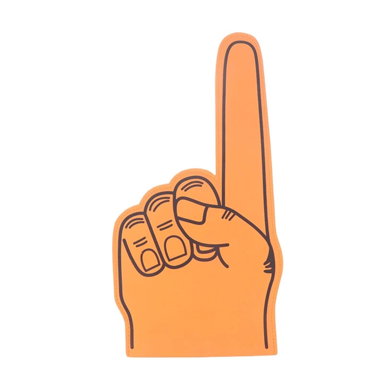 2pcs Finger Foams Sports Cheerleading Party Hand Props Noise Makers Giant Hands Favors Cheering Palm for Parties Celebration(Orange)