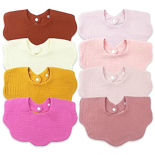 Image of DOSMINE Muslin Baby Bibs for Drooling and Teething Newborn Drool Bibs for Baby Girl Boy
