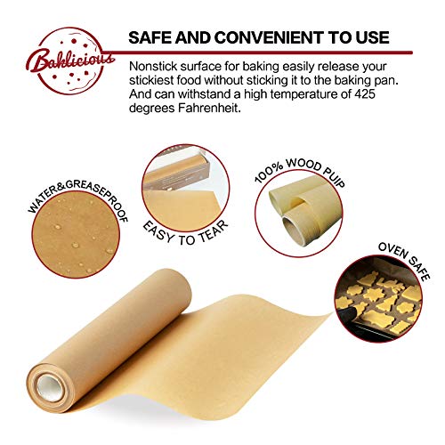 Baklicious 205 SQ FT parchment paper roll for baking 15 in x 164 ft Unbleached Parchment Paper roll, Use for Cooking, Grilling, Steaming - Thumbnail 4